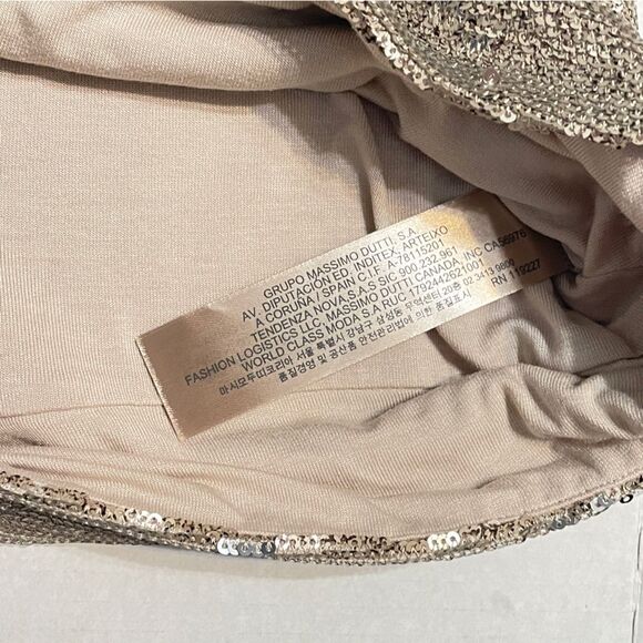 NWT Massimo Dutti Gold Sequin Blouse. Champagne sequins v-neck tank top NEW - Picture 13 of 14